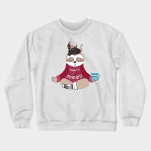 Hygge sloth doing yoga Crewneck Sweatshirt